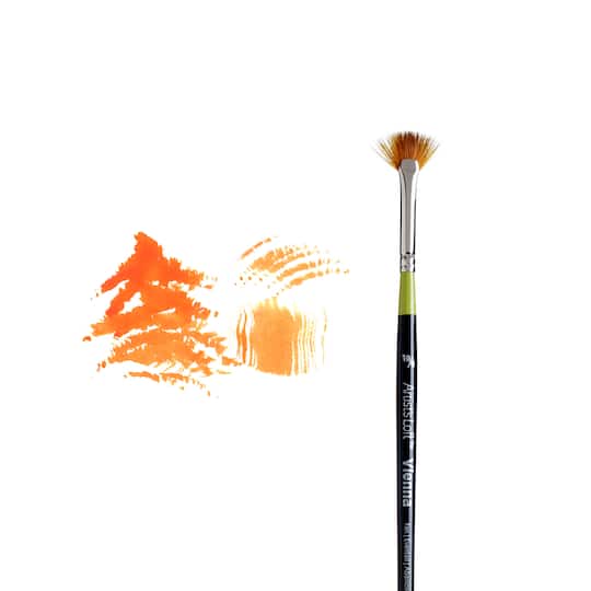 12 Pack: Vienna Golden Taklon Fan Brush by Artist's Loft™